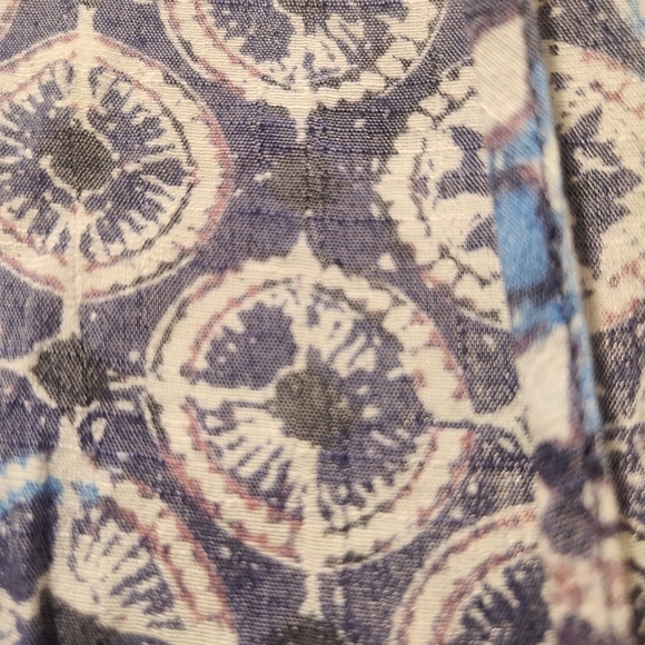 Fred David coastal bohemian print top 3/4 sleeve - Picture 6 of 11